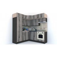 Bucatarie de Colt BIG GENA NEW DR. 190-200, Wenge / Decor K366