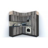 Bucatarie de Colt BIG GENA NEW DR. 180-210, Wenge / Decor K366