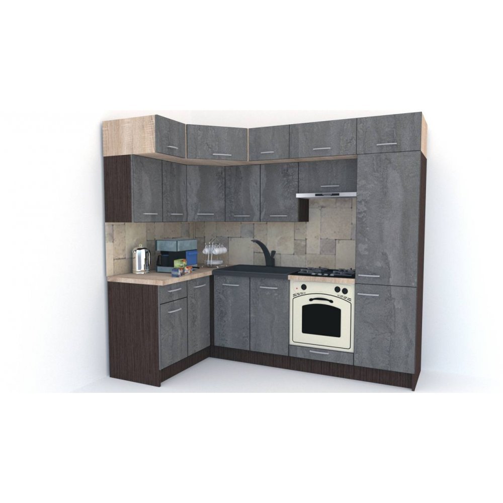 Bucatarie de Colt BIG GENA NEW DR. 140-250, Wenge / Decor K352