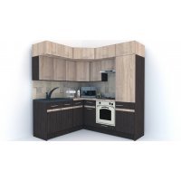 Bucatarie de Colt BIG GENA NEW DR. 180-210, Wenge / Stejar Sonoma