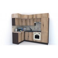 Bucatarie de Colt BIG GENA NEW DR. 140-250, Wenge / Decor K365