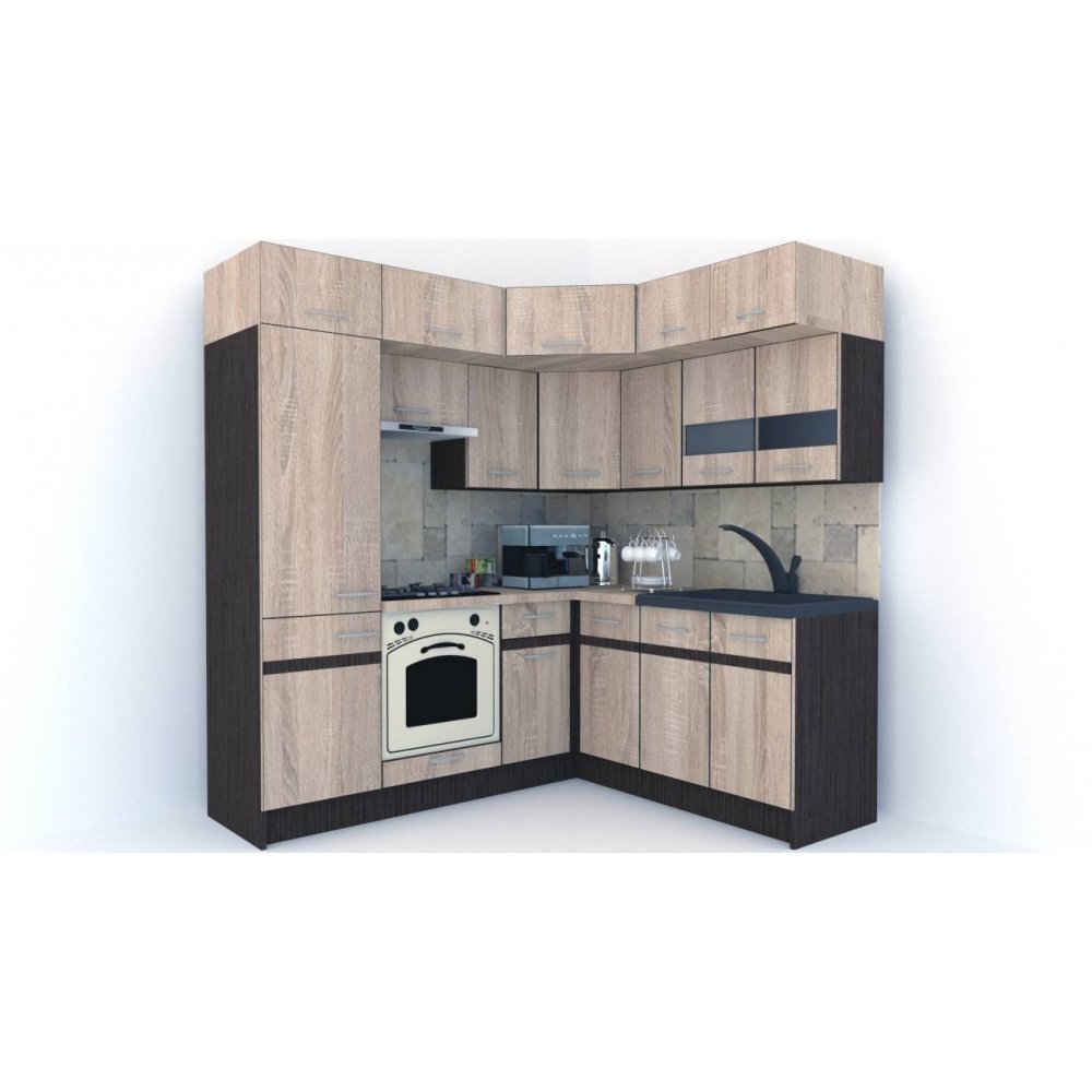 Bucatarie de Colt BIG GENA NEW ST. 180-210, Stejar Sonoma A