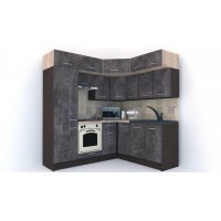 Bucatarie de Colt BIG GENA NEW ST. 180-210, Wenge / Decor 4299