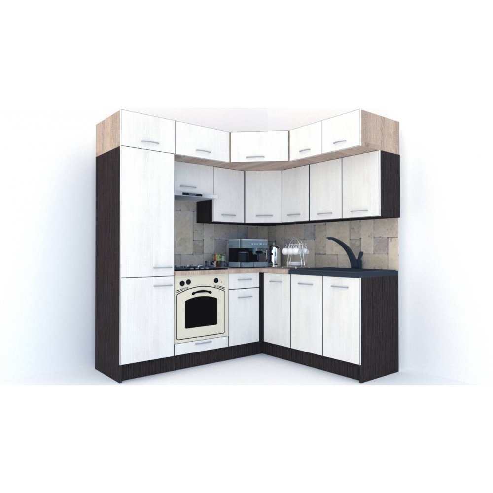 Bucatarie de Colt BIG GENA NEW ST. 180-210, Wenge / Decor 8508