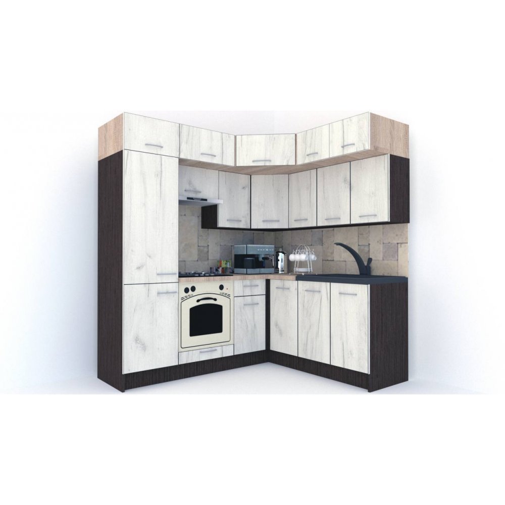 Bucatarie de Colt BIG GENA NEW ST. 180-210, Wenge / Decor K001
