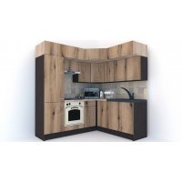 Bucatarie de Colt BIG GENA NEW ST. 180-210, Wenge / Decor K365