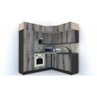 Bucatarie de Colt BIG GENA NEW ST. 180-210, Wenge / Decor K366