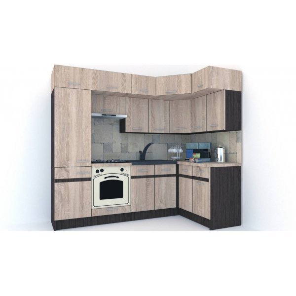Bucatarie de Colt BIG GENA NEW ST. 140-250, Stejar Sonoma