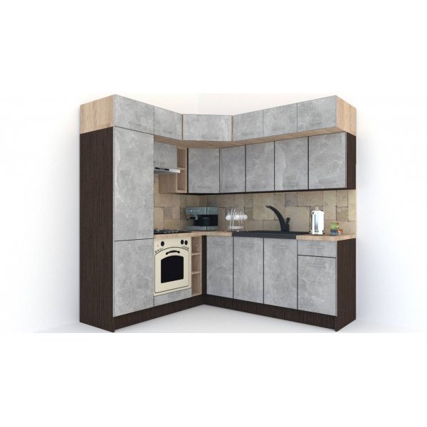 Bucatarie de Colt BIG GENA NEW DR. 190-220, Wenge / Decor 4298