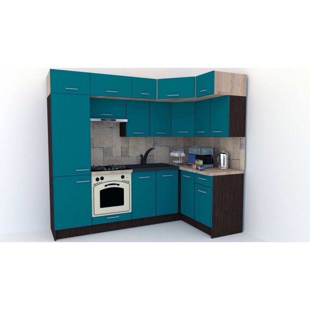 Bucatarie de Colt BIG GENA NEW ST. 140-250, Wenge / Decor 0245