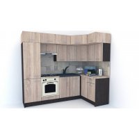 Bucatarie de Colt BIG GENA NEW ST. 140-250, Wenge / Decor 3025