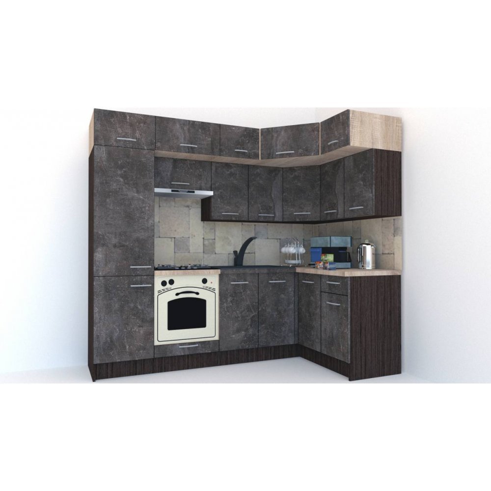 Bucatarie de Colt BIG GENA NEW ST. 140-250, Wenge / Decor 4299