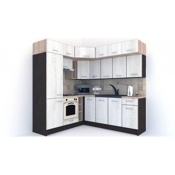 Bucatarie de Colt BIG GENA NEW DR. 190-220, Wenge / Decor K010