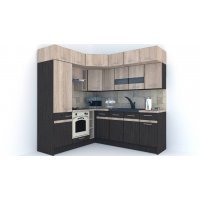 Bucatarie de Colt BIG GENA NEW DR. 190-220, Wenge / Stejar Sonoma A