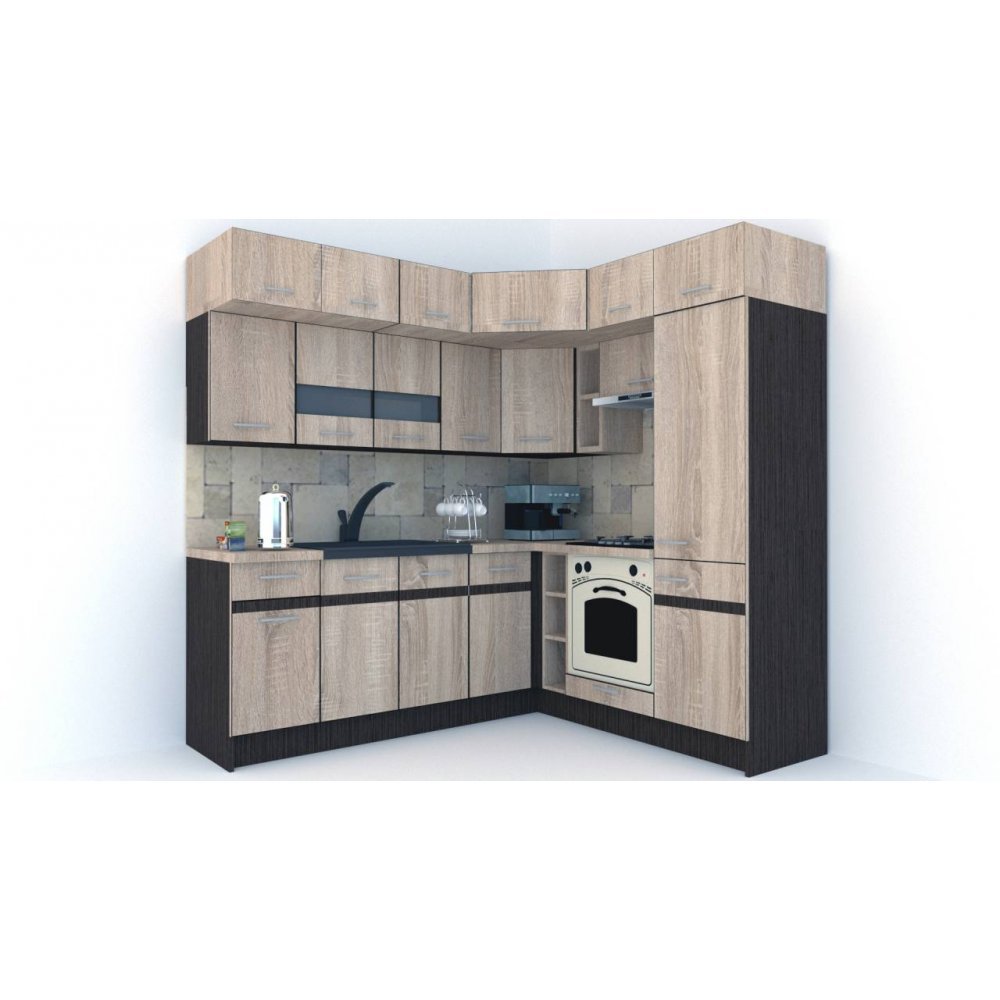 Bucatarie de Colt BIG GENA NEW ST. 190-220, Stejar Sonoma A