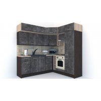 Bucatarie de Colt BIG GENA NEW ST. 190-220, Wenge / Decor 4299
