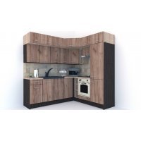 Bucatarie de Colt BIG GENA NEW ST. 190-220, Wenge / Decor K004