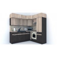 Bucatarie de Colt BIG GENA NEW ST. 190-220, Wenge / Stejar Sonoma