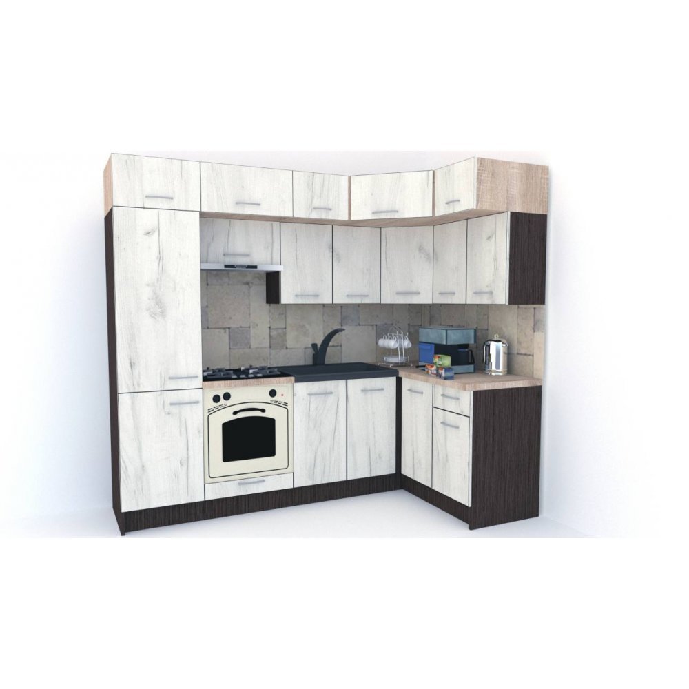 Bucatarie de Colt BIG GENA NEW ST. 140-250, Wenge / Decor K001