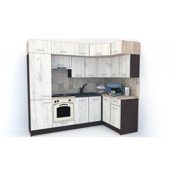 Bucatarie de Colt BIG GENA NEW ST. 140-250, Wenge / Decor K001
