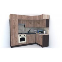 Bucatarie de Colt BIG GENA NEW ST. 140-250, Wenge / Decor K004