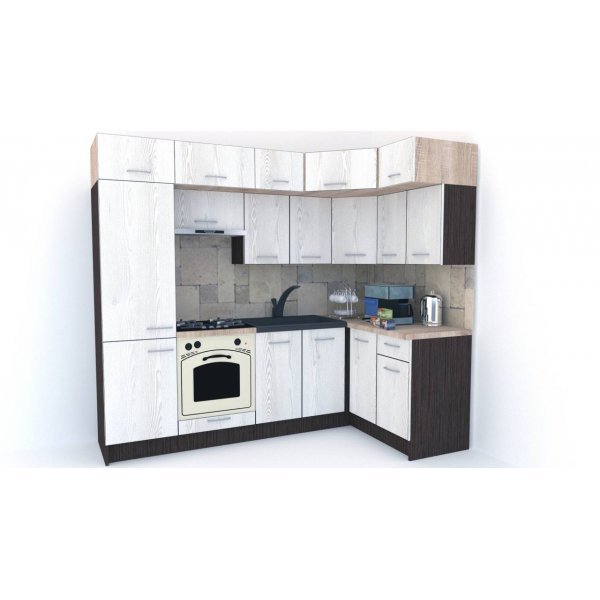 Bucatarie de Colt BIG GENA NEW ST. 140-250, Wenge / Decor K010