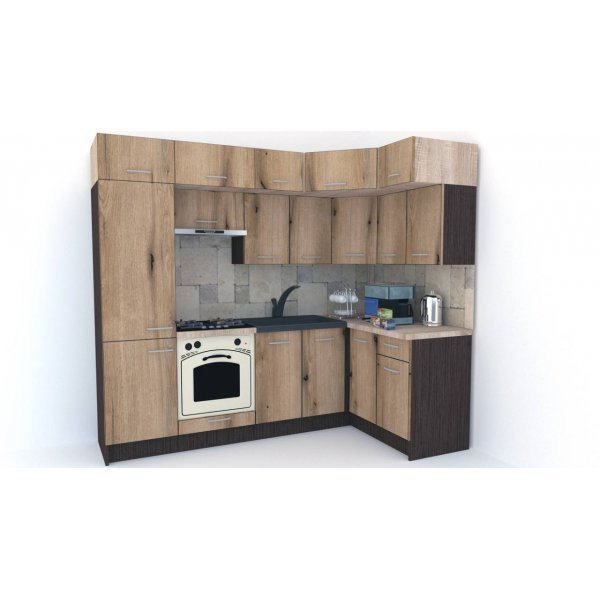 Bucatarie de Colt BIG GENA NEW ST. 140-250, Wenge / Decor K365