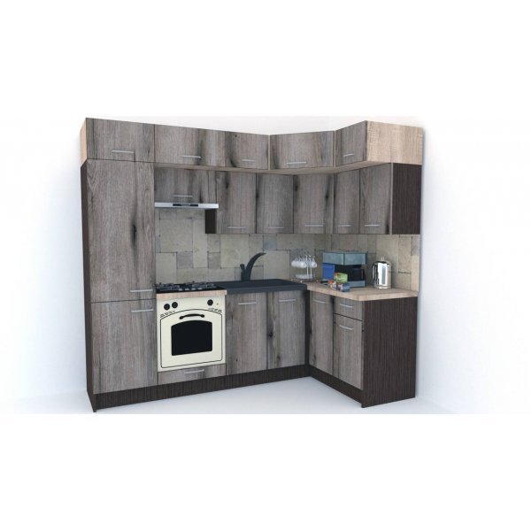 Bucatarie de Colt BIG GENA NEW ST. 140-250, Wenge / Decor K366