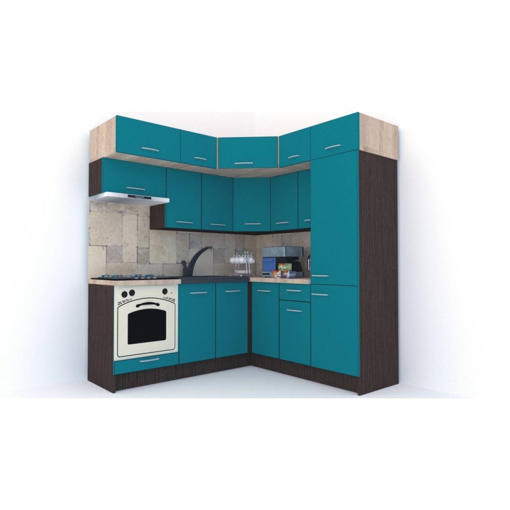 Bucatarie de Colt BIG GENA NEW ST. 190-200, Wenge / Decor 0245