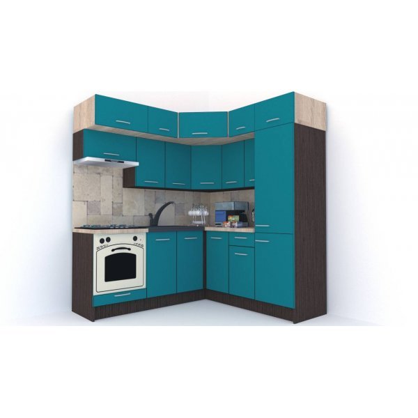 Bucatarie de Colt BIG GENA NEW ST. 190-200, Wenge / Decor 0245