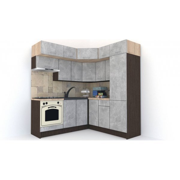 Bucatarie de Colt BIG GENA NEW ST. 190-200, Wenge / Decor 4298