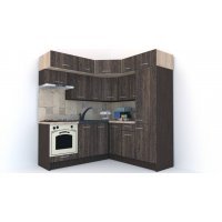 Bucatarie de Colt BIG GENA NEW ST. 190-200, Wenge / Decor 7648