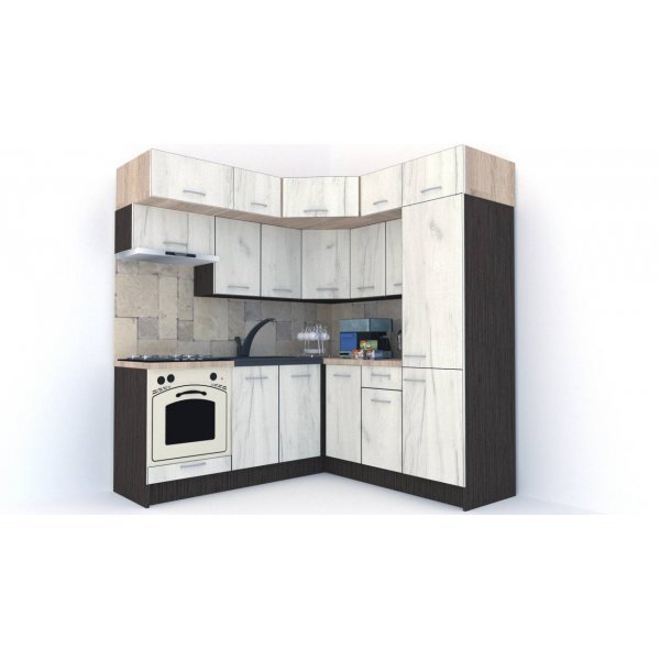 Bucatarie de Colt BIG GENA NEW ST. 190-200, Wenge / Decor K001