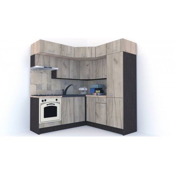 Bucatarie de Colt BIG GENA NEW ST. 190-200, Wenge / Decor K002