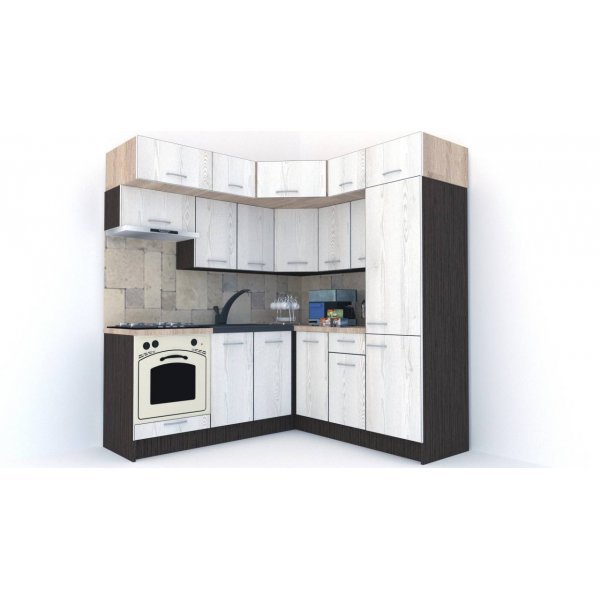 Bucatarie de Colt BIG GENA NEW ST. 190-200, Wenge / Decor K010