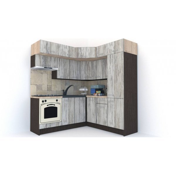 Bucatarie de Colt BIG GENA NEW ST. 190-200, Wenge / Decor K084
