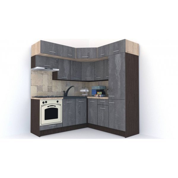 Bucatarie de Colt BIG GENA NEW ST. 190-200, Wenge / Decor K352