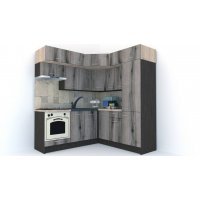 Bucatarie de Colt BIG GENA NEW ST. 190-200, Wenge / Decor K366