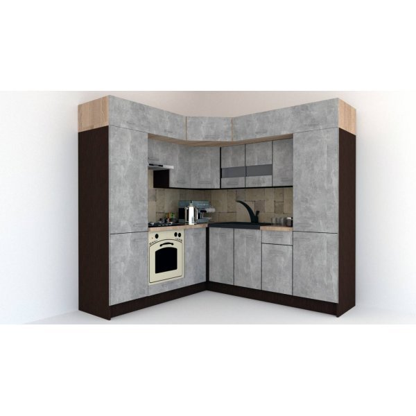 Bucatarie de Colt BIG GENA NEW DR. 210-230, Wenge / Decor 4298