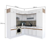 Bucatarie de Colt BIG GENA NEW DR. 210-230, Wenge / Decor K004