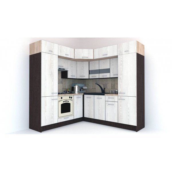Bucatarie de Colt BIG GENA NEW DR. 210-230, Wenge / Decor K010