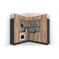 Bucatarie de Colt BIG GENA NEW DR. 210-230, Wenge / Decor K365