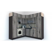 Bucatarie de Colt BIG GENA NEW DR. 210-230, Wenge / Decor K366