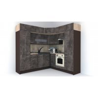 Bucatarie de Colt BIG GENA NEW ST. 210-230, Wenge / Decor 4299