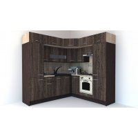 Bucatarie de Colt BIG GENA NEW ST. 210-230, Wenge / Decor 7648