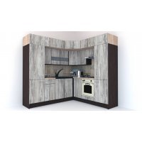 Bucatarie de Colt BIG GENA NEW ST. 210-230, Wenge / Decor K084