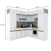 Bucatarie de Colt BIG GENA NEW ST. 210-230, Wenge / Decor K365