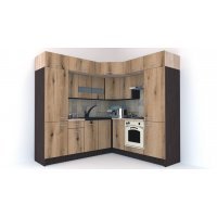 Bucatarie de Colt BIG GENA NEW ST. 210-230, Wenge / Decor K365