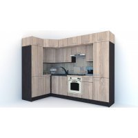 Bucatarie de Colt BIG GENA NEW DR. 150-290, Wenge / Decor 3025