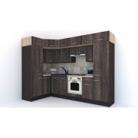 Bucatarie de Colt BIG GENA NEW DR. 150-290, Wenge / Decor 7648